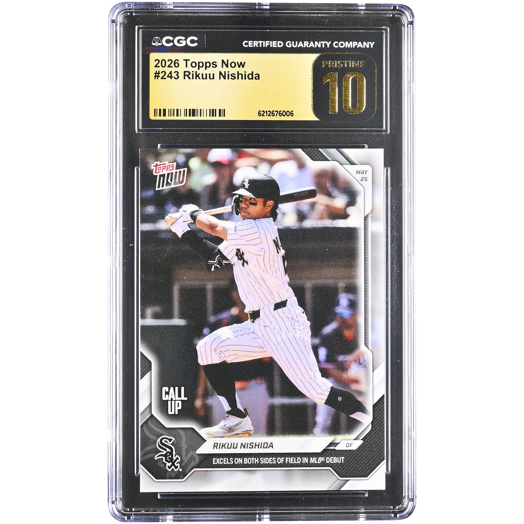 Rikuu Nishida Chicago White Sox 2026 Topps Now Call Up #243 CGC Authenticated PRISTINE 10 Card