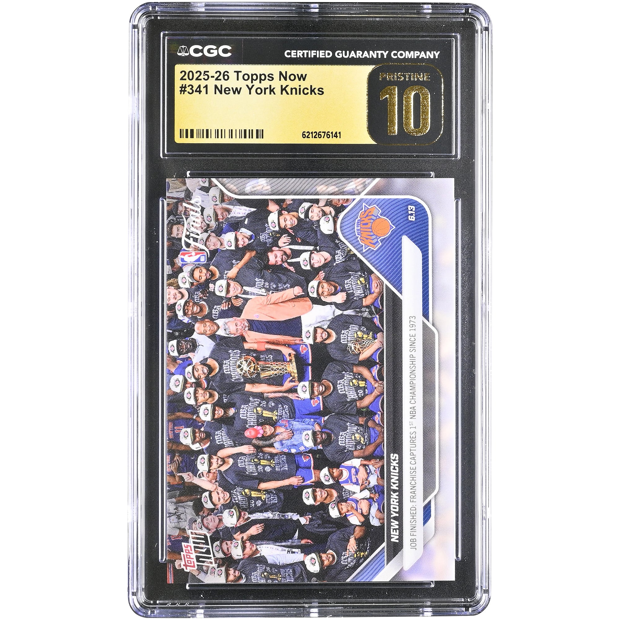 New York Knicks 2025-26 Topps Now NBA Champions #341 CGC Authenticated PRISTINE 10 Card