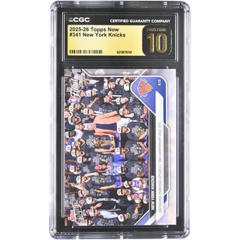 New York Knicks 2025-26 Topps Now NBA Champions #341 CGC Authenticated PRISTINE 10 Card