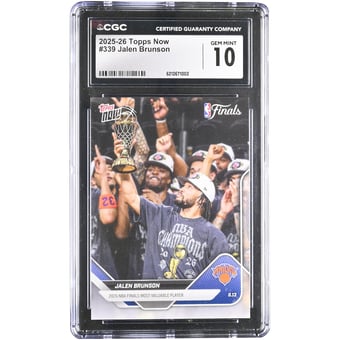 Jalen Brunson New York Knicks 2025-26 Topps Now NBA Finals MVP #339 CGC Authenticated GEM MINT 10 Card