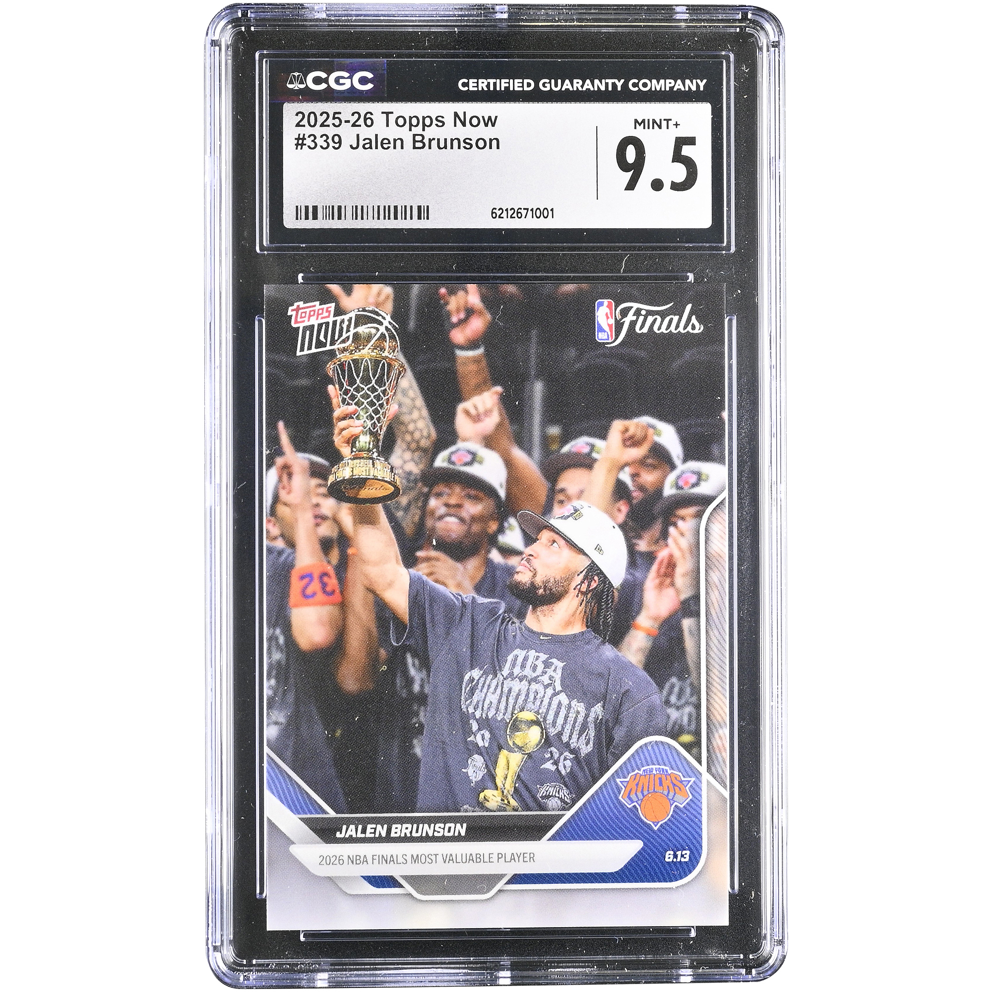 Jalen Brunson New York Knicks 2025-26 Topps Now NBA Finals MVP #339 CGC Authenticated MINT+ 9.5 Card