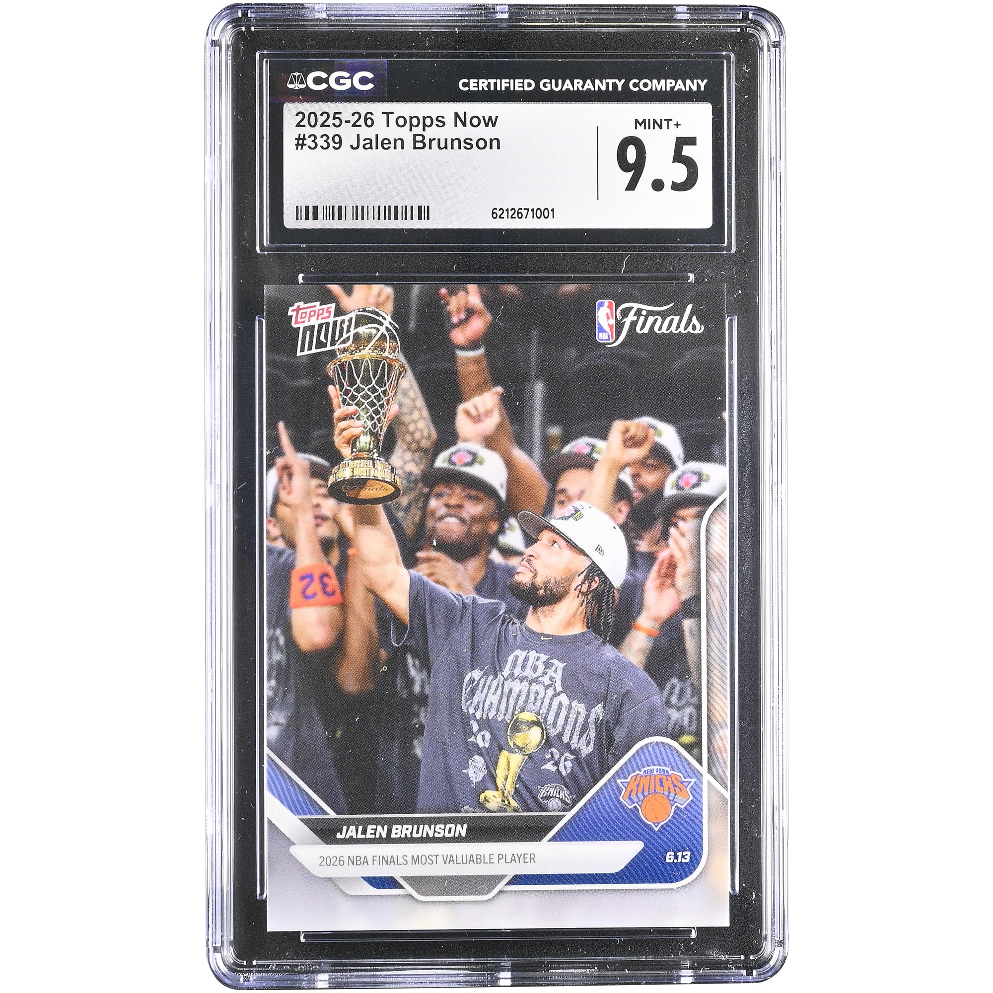 Jalen Brunson New York Knicks 2025-26 Topps Now NBA Finals MVP #339 CGC Authenticated MINT+ 9.5 Card