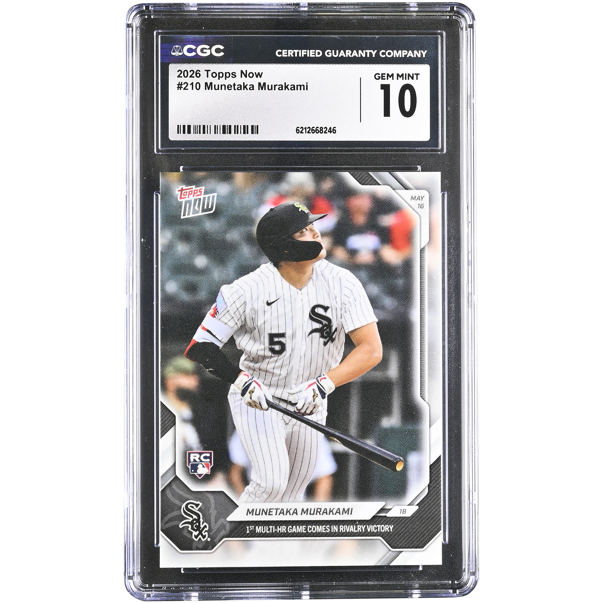 Munetaka Murakami Chicago White Sox 2026 Topps Now 1st Multi-HR Game Comes in Rivalry Victory #210 CGC Authenticated GEM MINT 10 Rookie Card
