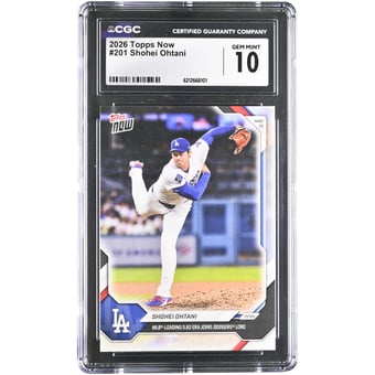 Shohei Ohtani Los Angeles Dodgers 2026 Topps Now MLB Leading .82 ERA Joins Dodgers Lore #201 CGC Authenticated GEM MINT 10 Card