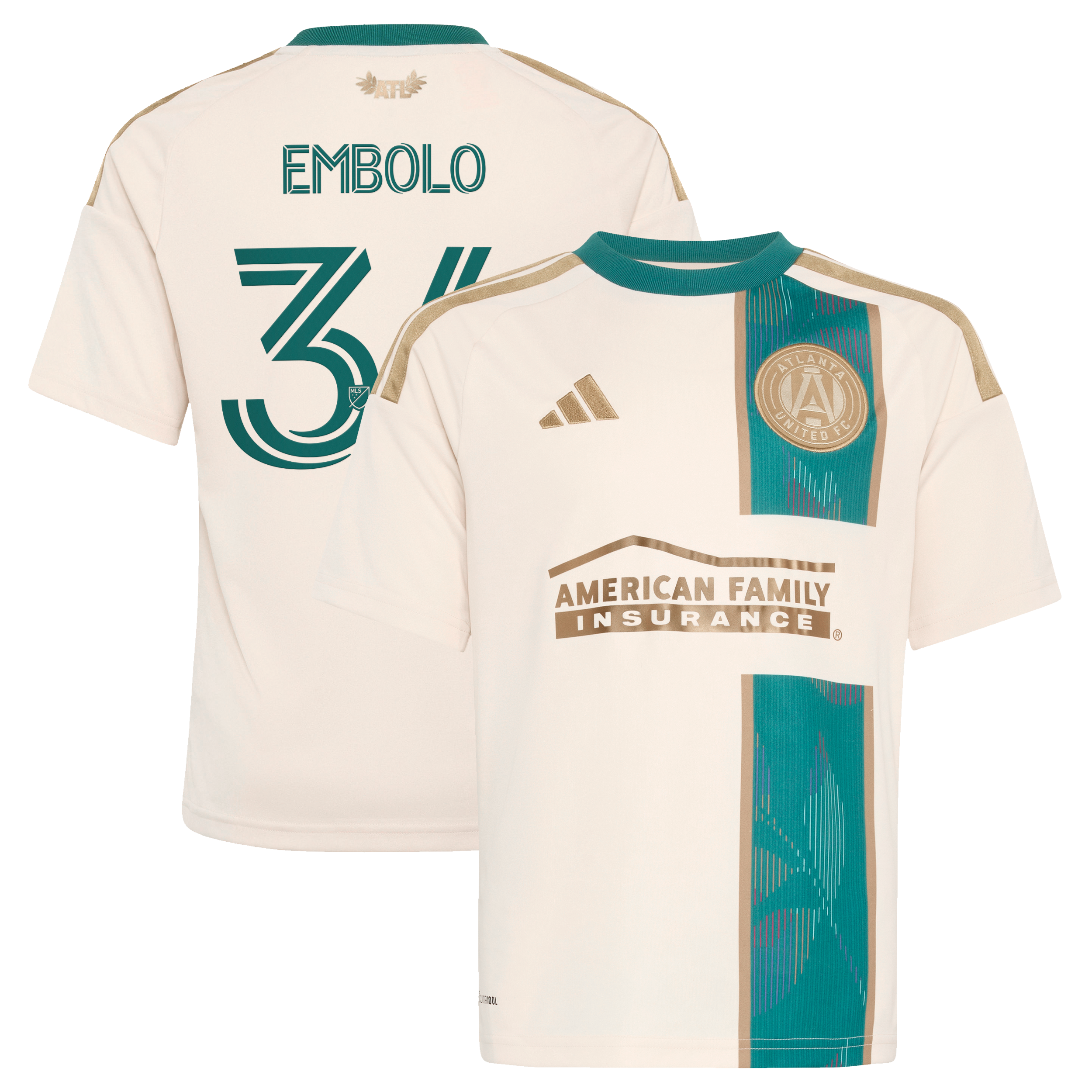 Youth adidas Breel Embolo Tan Atlanta United FC 2026 Spirit of '96 Replica Jersey