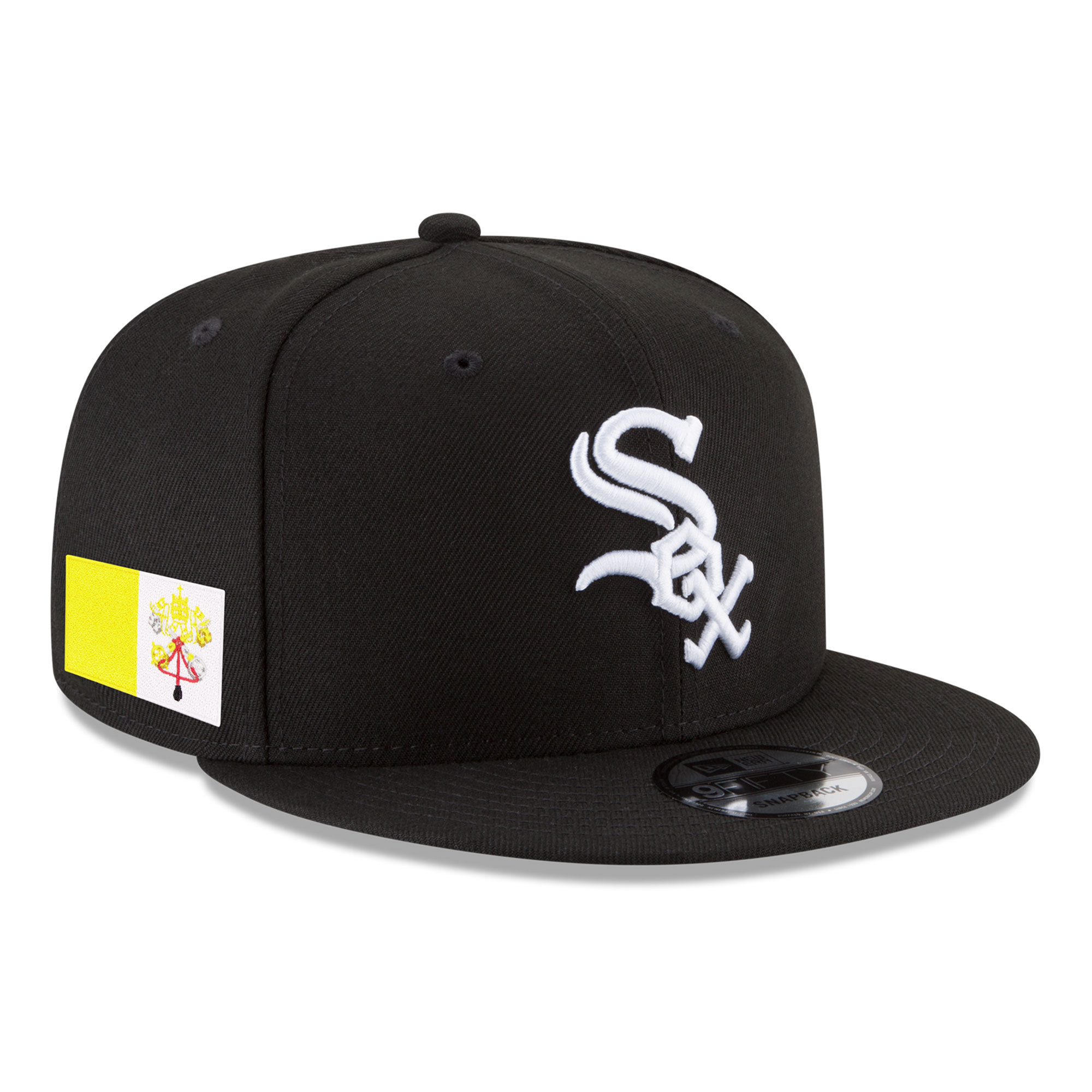 Men's New Era Black Chicago White Sox The Vatican Side Patch 9FIFTY Snapback Hat