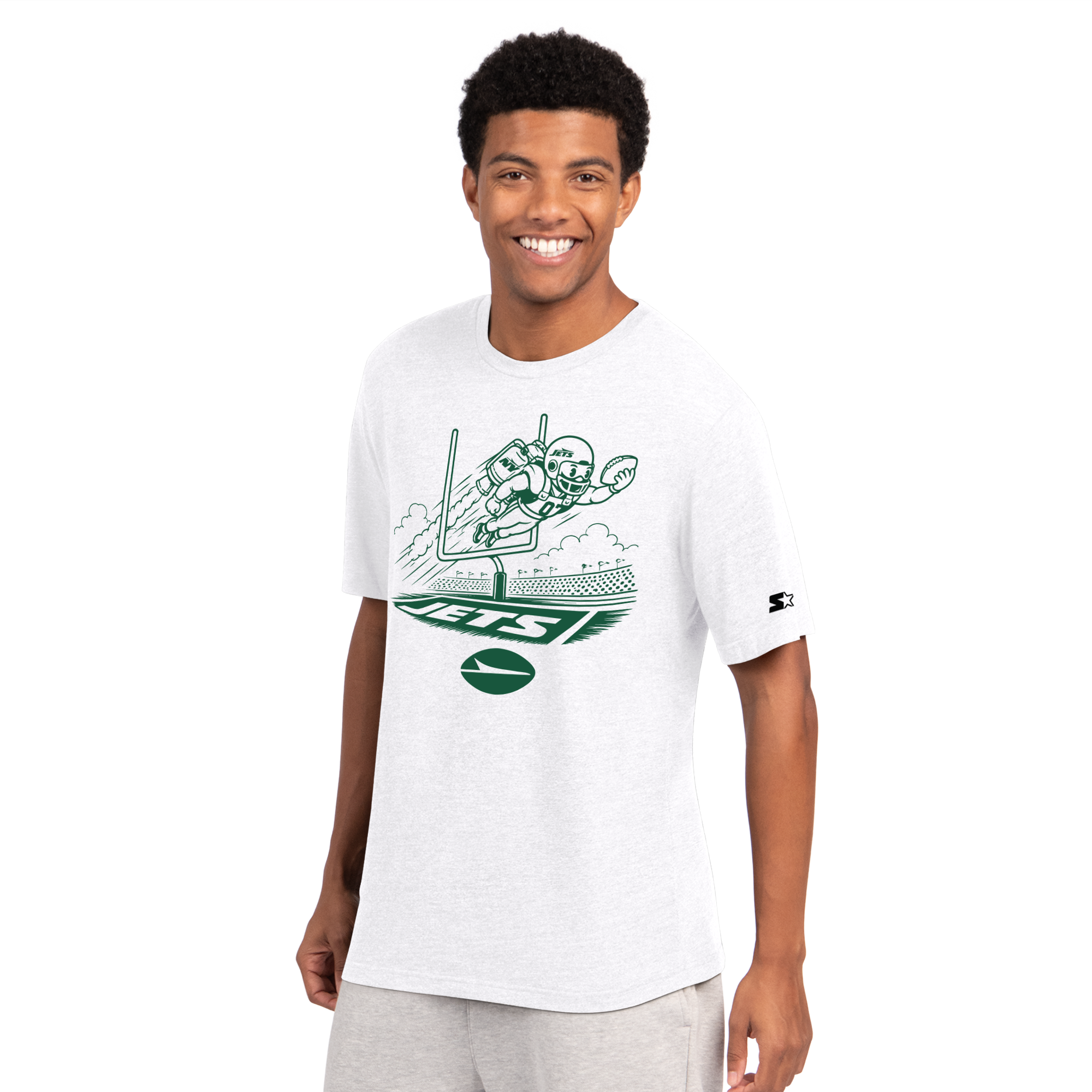 Men's Starter White New York Jets Field Goal Jet T-Shirt
