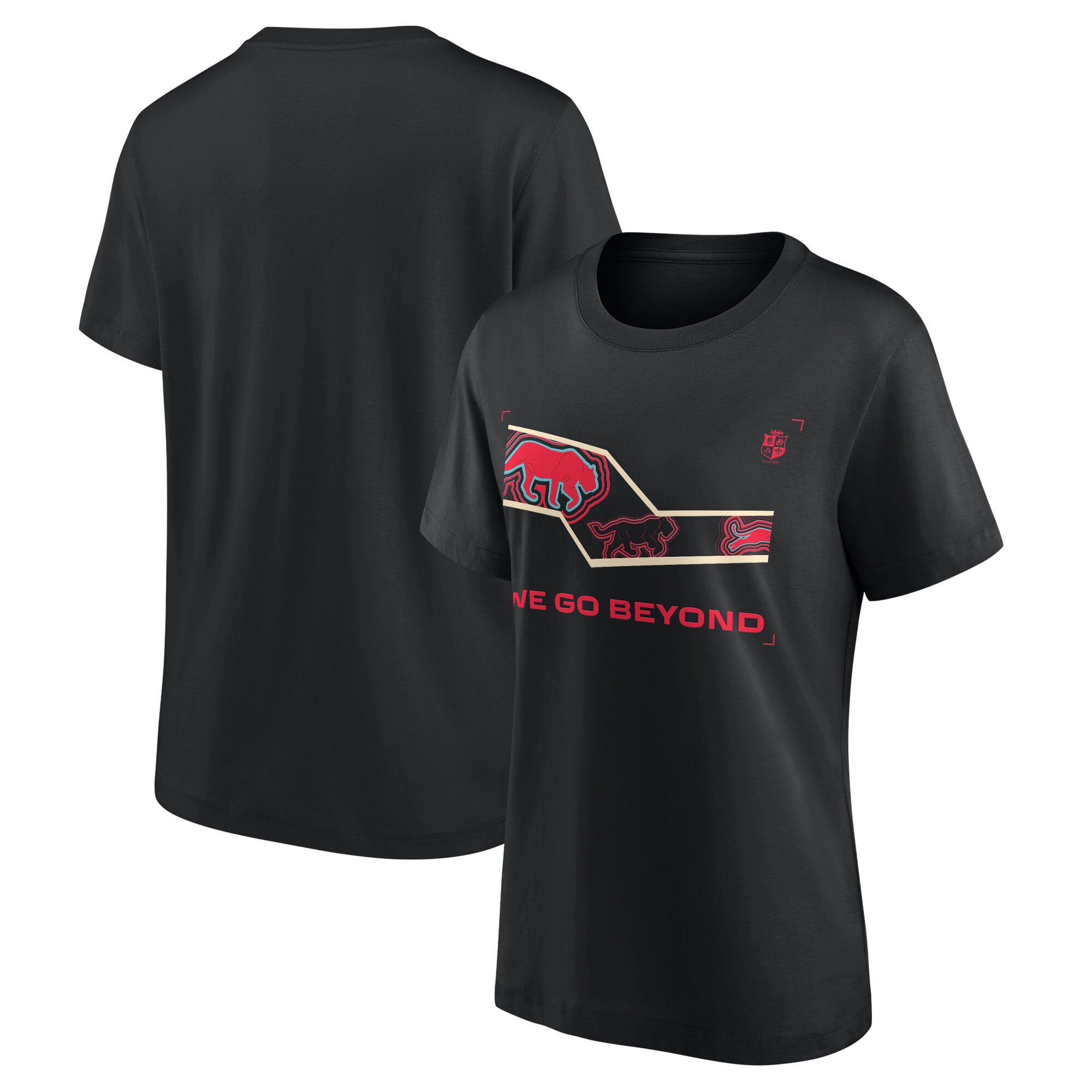 Camiseta gráfica British & Irish Lions Rugby We Go Beyond - Negra - Mujer: retailer-supplied image