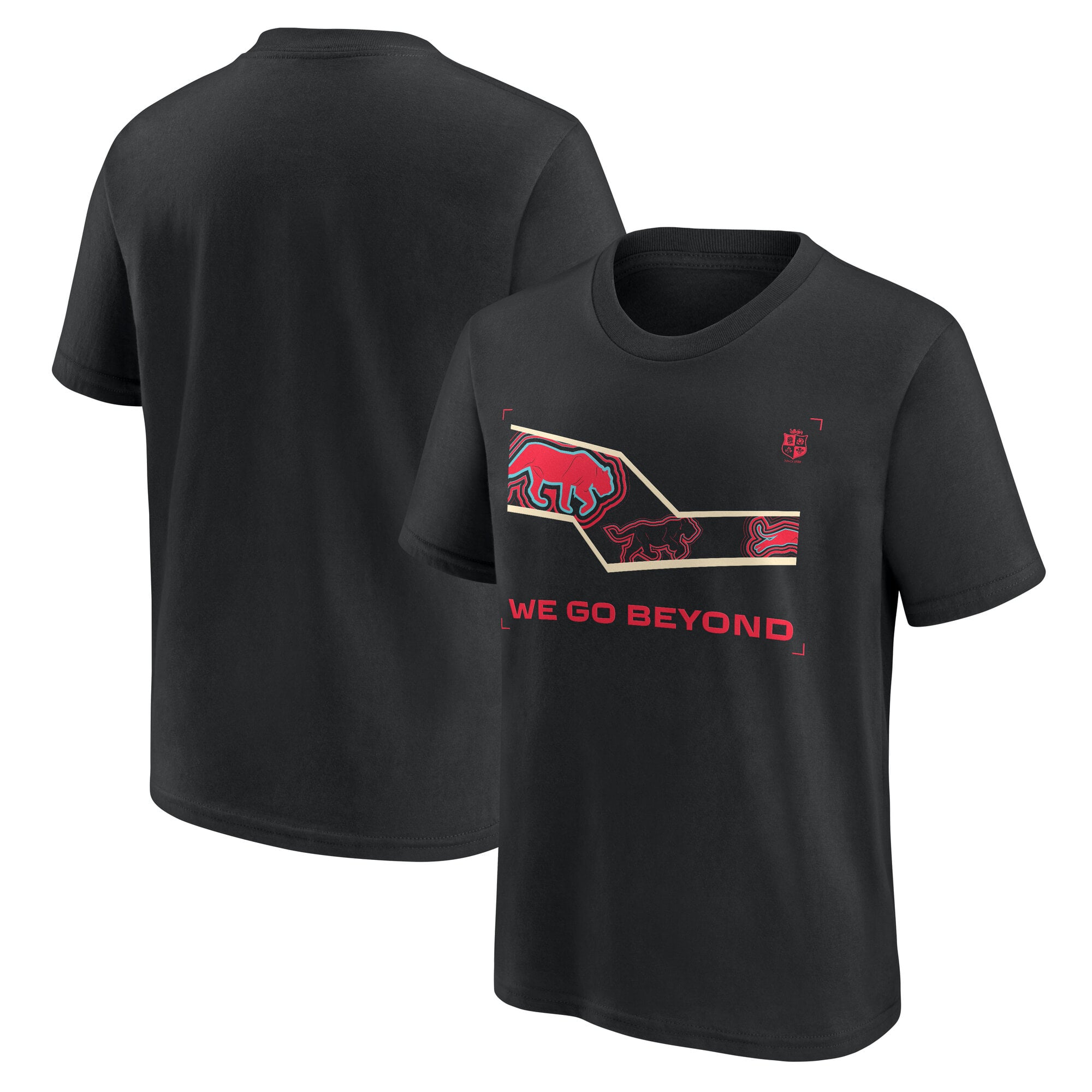 Camiseta gráfica British & Irish Lions Rugby We Go Beyond - Negra - Junior: retailer-supplied image