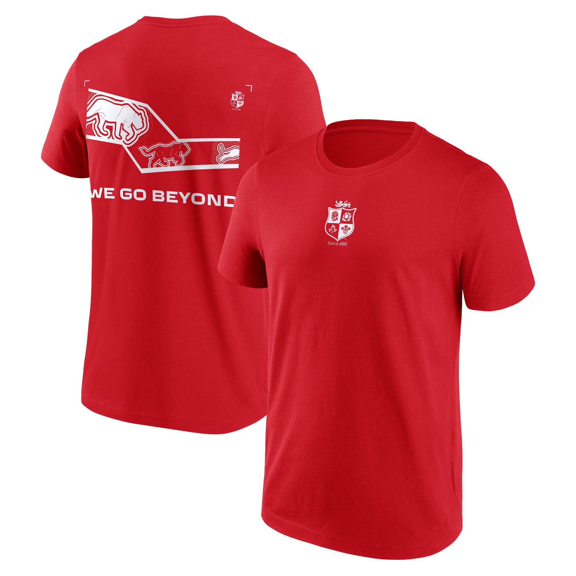 Camiseta gráfica We Go Beyond de British & Irish Lions Rugby Lions Femenino NZ 2027 - Rojo: retailer-supplied image
