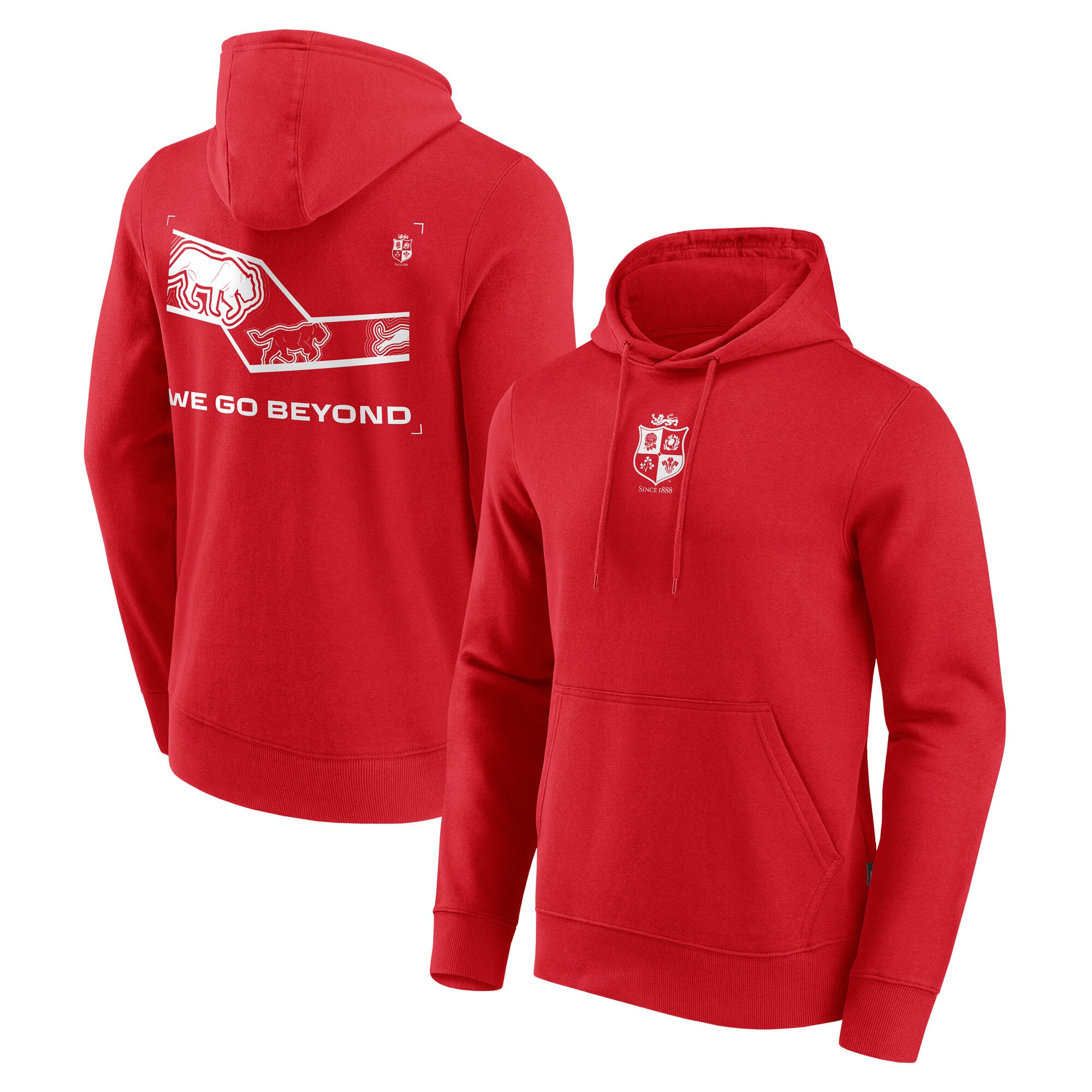 Sweat à capuche graphique British & Irish Lions Rugby Lions féminin NZ 2027 We Go Beyond - Rouge: retailer-supplied image