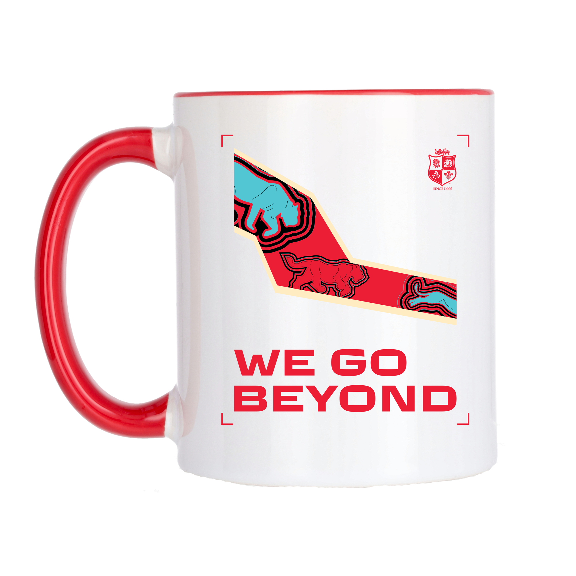 British & Irish Lions Rugby We Go Beyond Inside Coloured Coffee Mug: retailer-supplied image