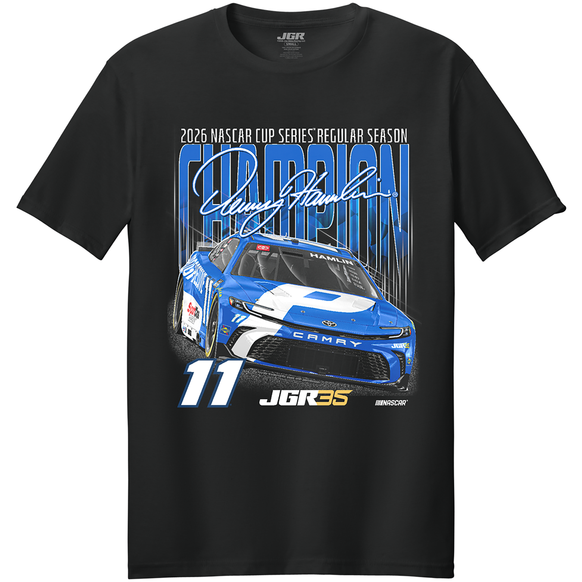 Men’s Classic Ink Black Denny Hamlin 2026 NASCAR Cup Series Regular Season Champion T-Shirt