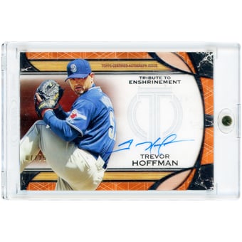 Trevor Hoffman San Diego Padres Autographed 2019 Topps Tribute Tribute to Enshrinement Orange #HOF-TH #7/25 Card