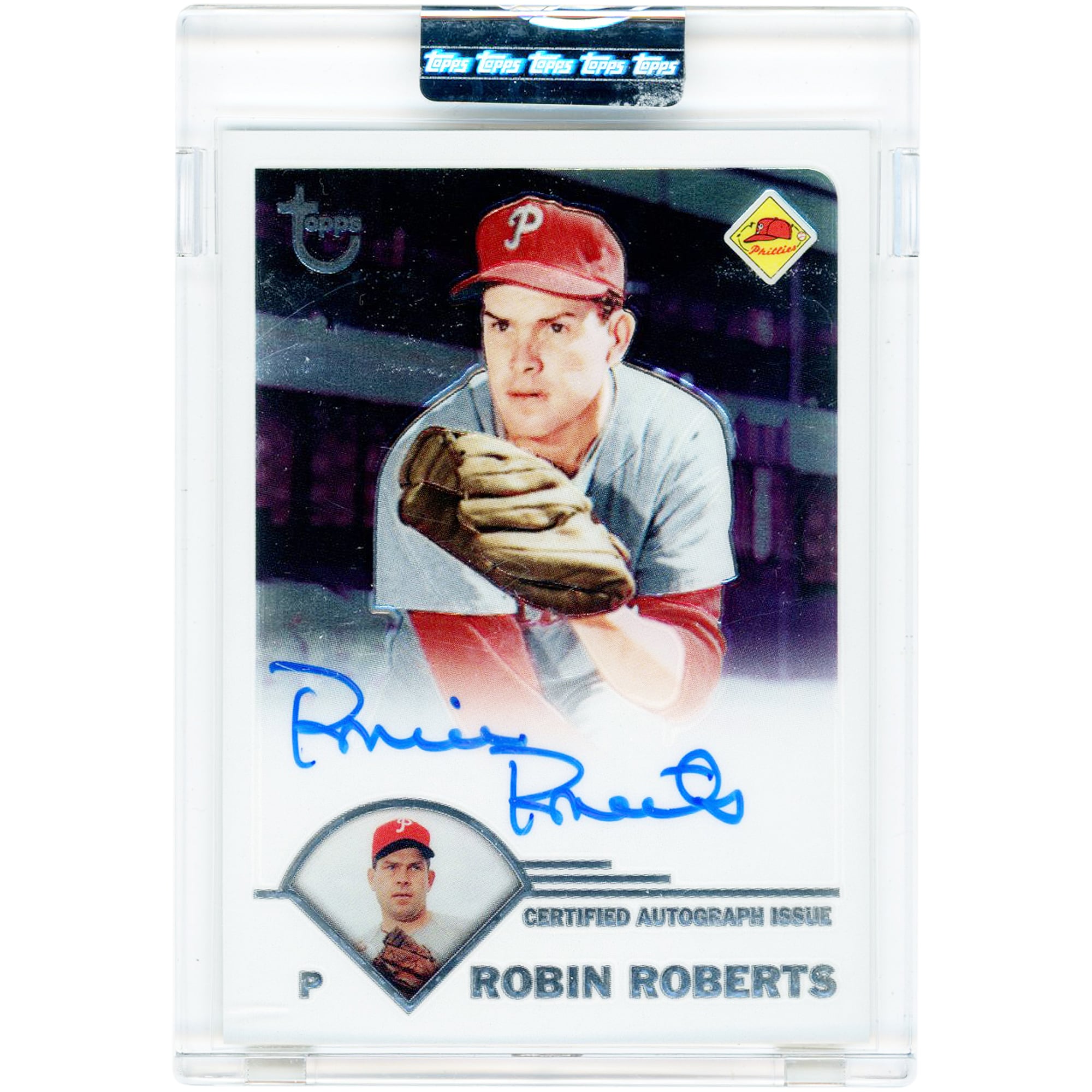 Robin Roberts Philadelphia Phillies Autographed 2003 Topps Retired Signatures #TA-RR Card. rookie card picture