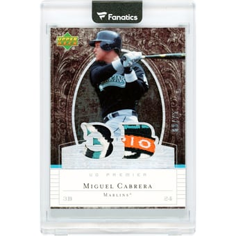 Miguel Cabrera Florida Marlins 2007 Upper Deck Premier Premier Patches Dual Quad-Color Game Used Jersey Relics #PP2-MC #68/75 Card