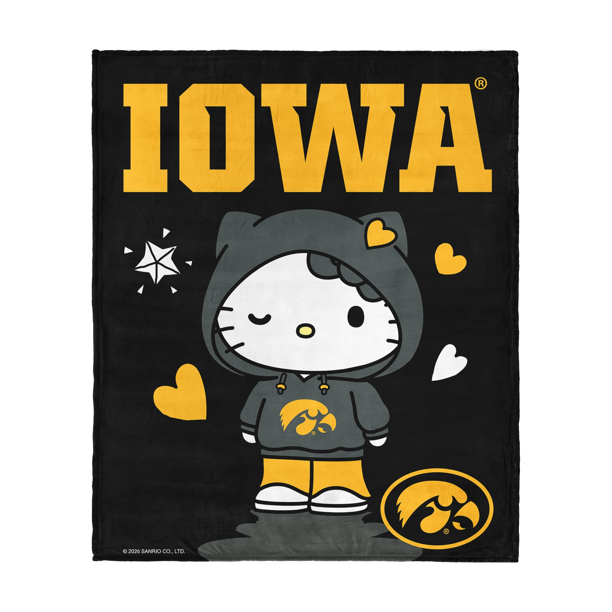 The Northwest Group Iowa Hawkeyes Hello Kitty 46" x 60" Silk Touch Throw Blanket