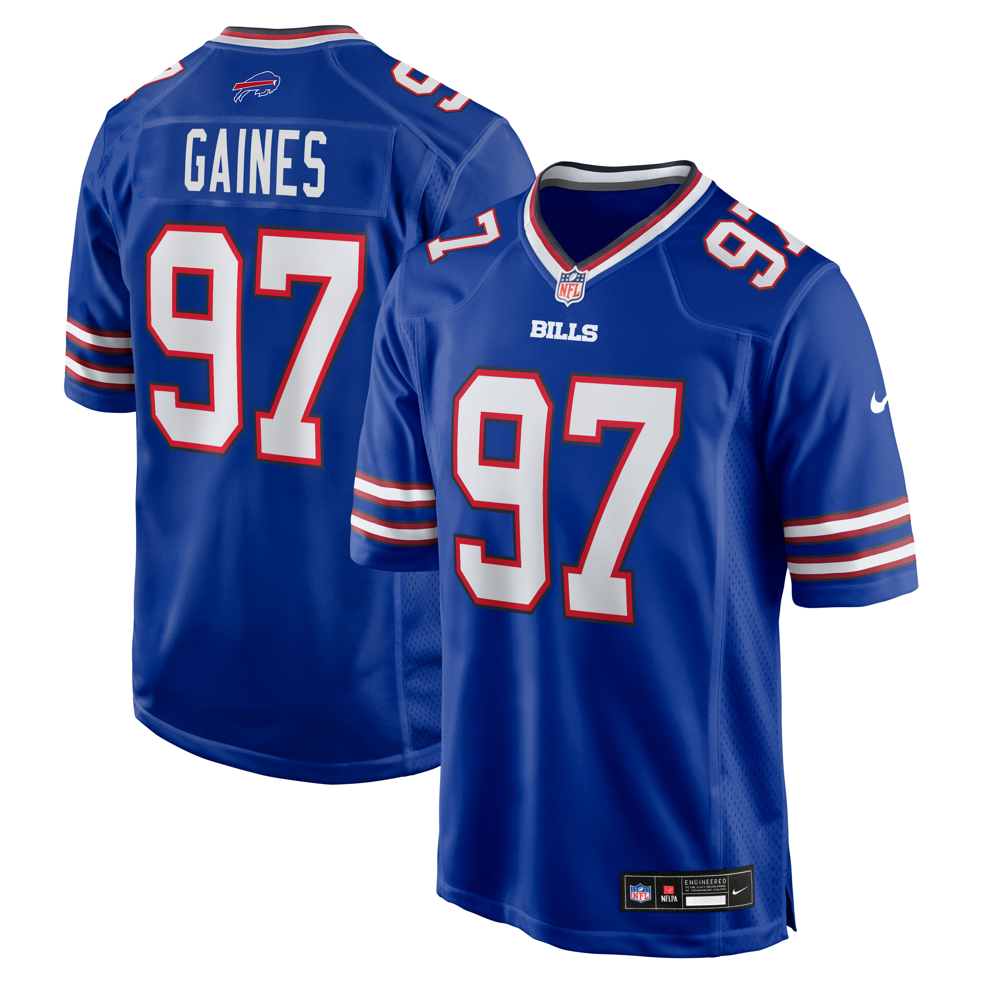Men's Nike Greg Gaines Royal Buffalo Bills Team Game Jersey