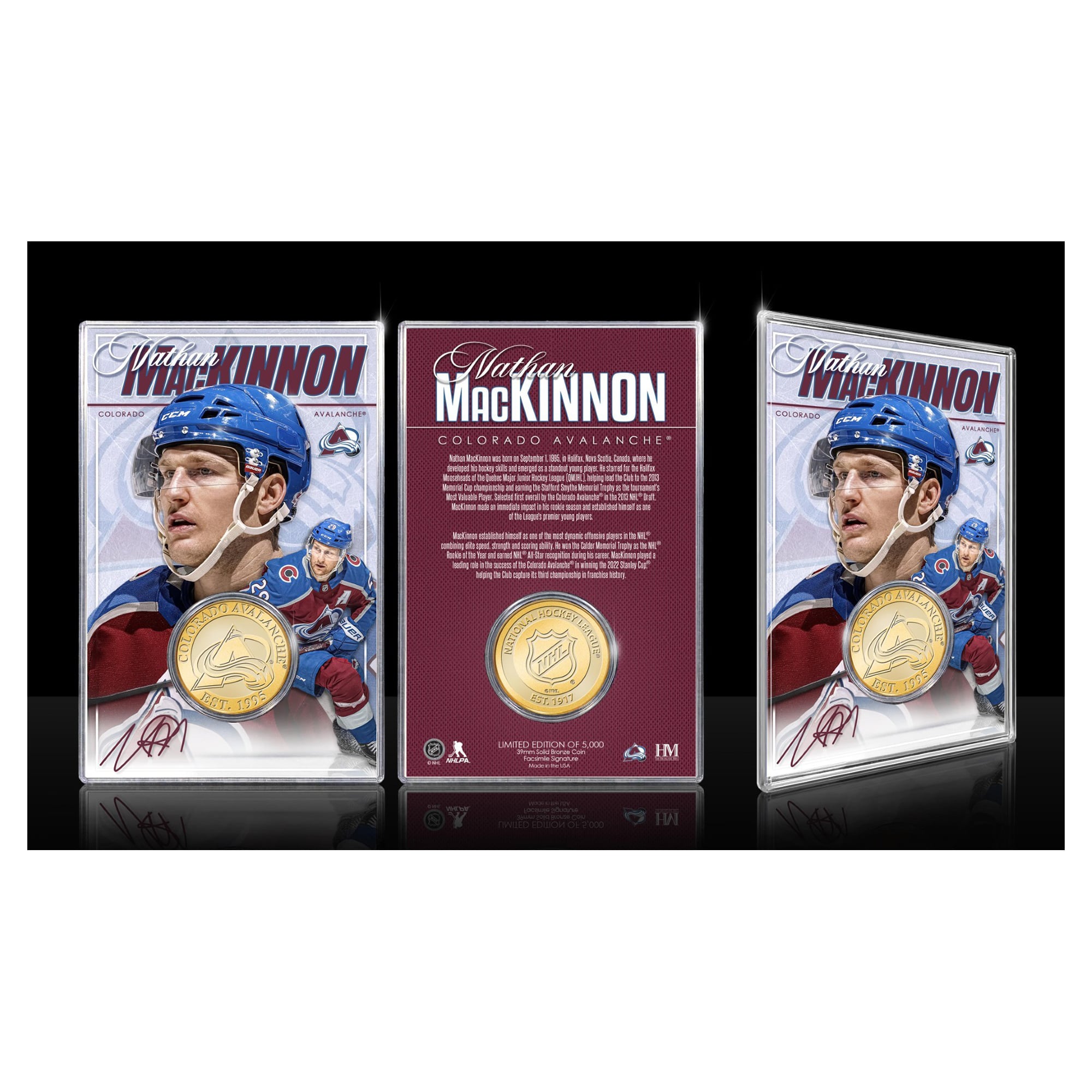 Highland Mint Nathan MacKinnon Colorado Avalanche Limited Edition Bronze Coin with Acrylic Holder