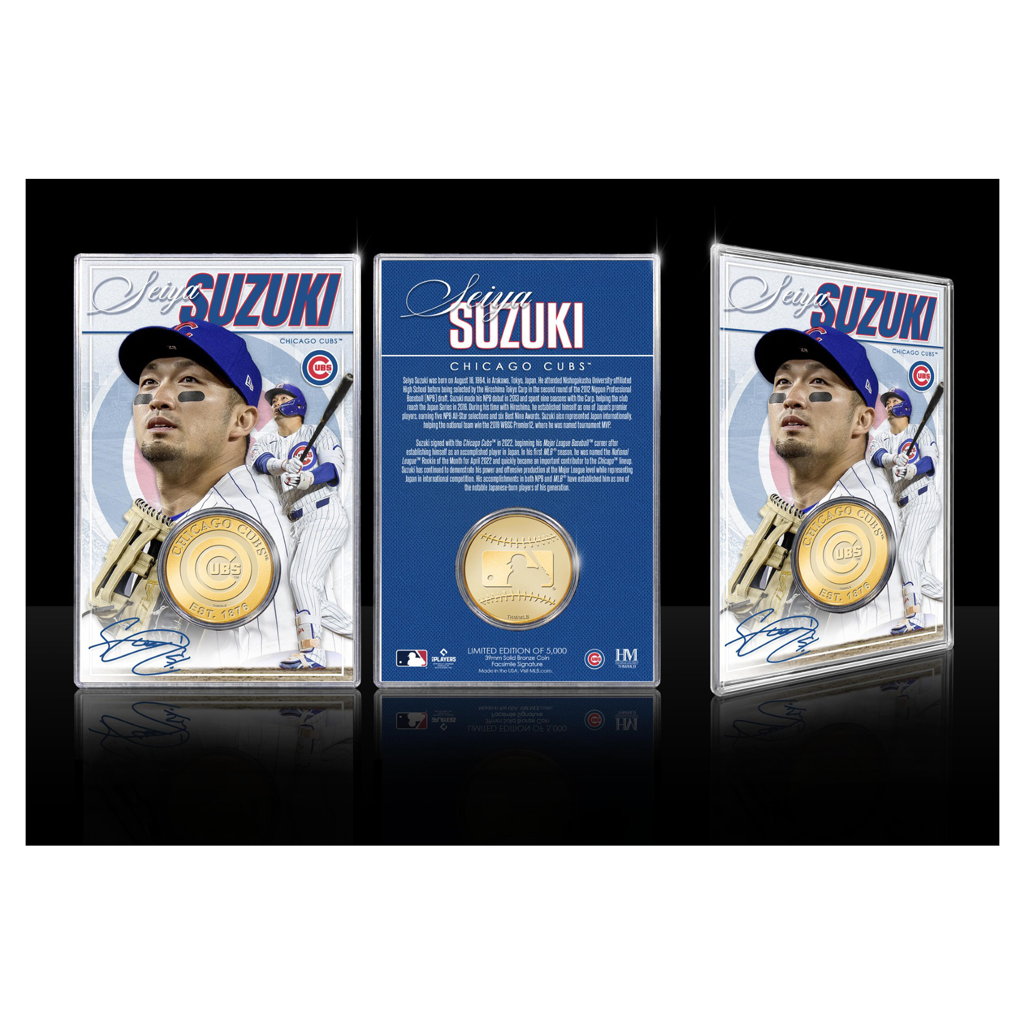 Highland Mint Seiya Suzuki Chicago Cubs Limited Edition Bronze Coin with Acrylic Holder