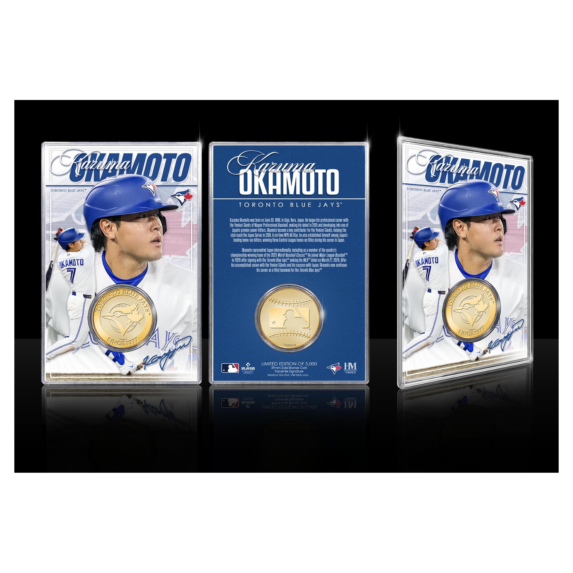 Highland Mint Kazuma Okamoto Toronto Blue Jays Limited Edition Bronze Coin with Acrylic Holder
