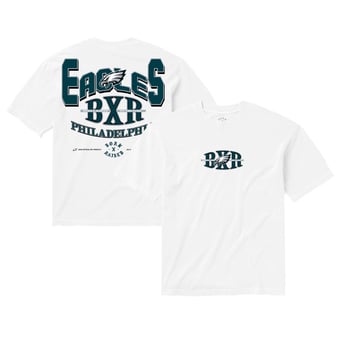Unisex Born x Raised White Philadelphia Eagles Block Letter T-Shirt