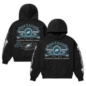 Unisex Born x Raised Black Philadelphia Eagles Crest Hoodie
