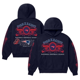 Unisex Born x Raised Navy New England Patriots Crest Hoodie