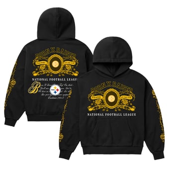 Unisex Born x Raised Black Pittsburgh Steelers Crest Hoodie