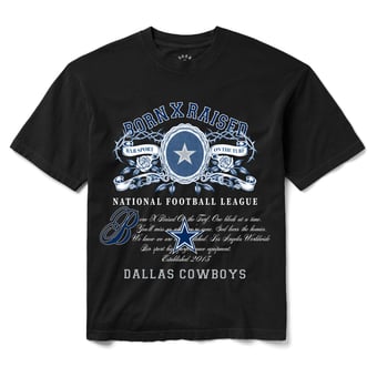 Unisex Born x Raised Black Dallas Cowboys Crest T-Shirt