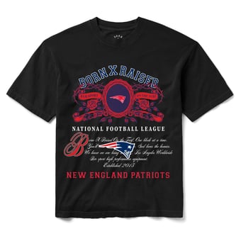 Unisex Born x Raised Black New England Patriots Crest T-Shirt