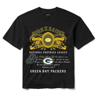 Unisex Born x Raised Black Green Bay Packers Crest T-Shirt