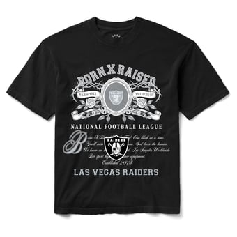 Unisex Born x Raised Black Las Vegas Raiders Crest T-Shirt