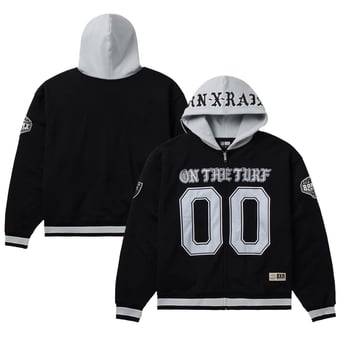 Unisex Born x Raised Black Las Vegas Raiders On The Turf Full-Zip Hoodie