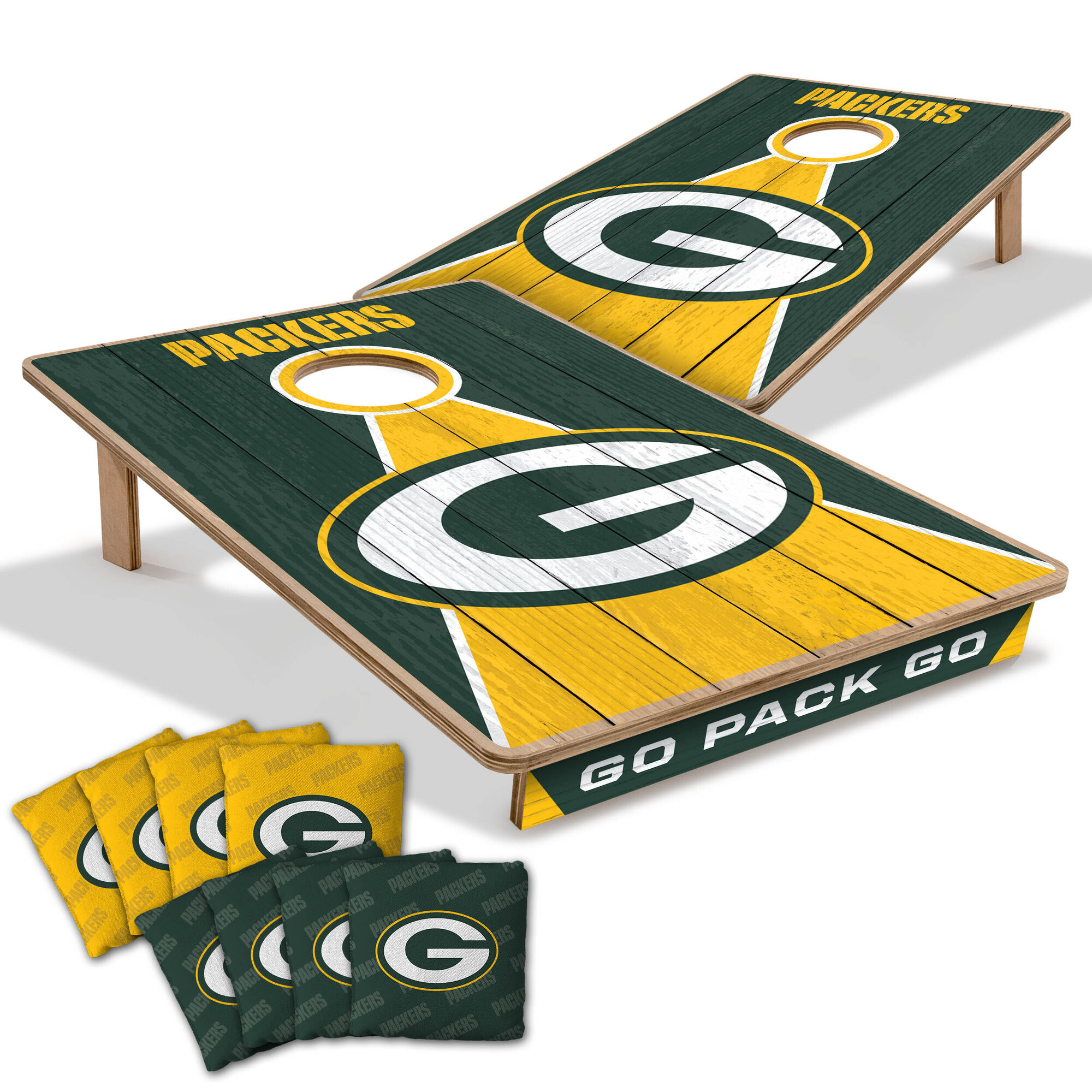 Fanpoint Green Bay Packers 2' x 3' Cornhole Game with Bags