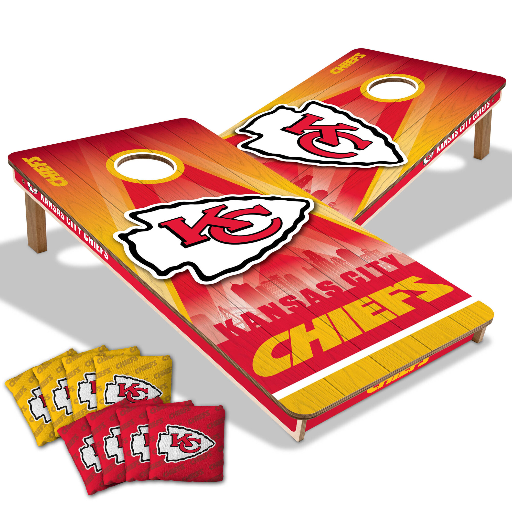 Kansas City Chiefs 2' x 4' City Scape Wood Cornhole Game with Bags