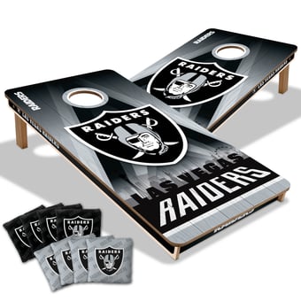 Las Vegas Raiders 2' x 4' City Scape Wood Cornhole Game with Bags