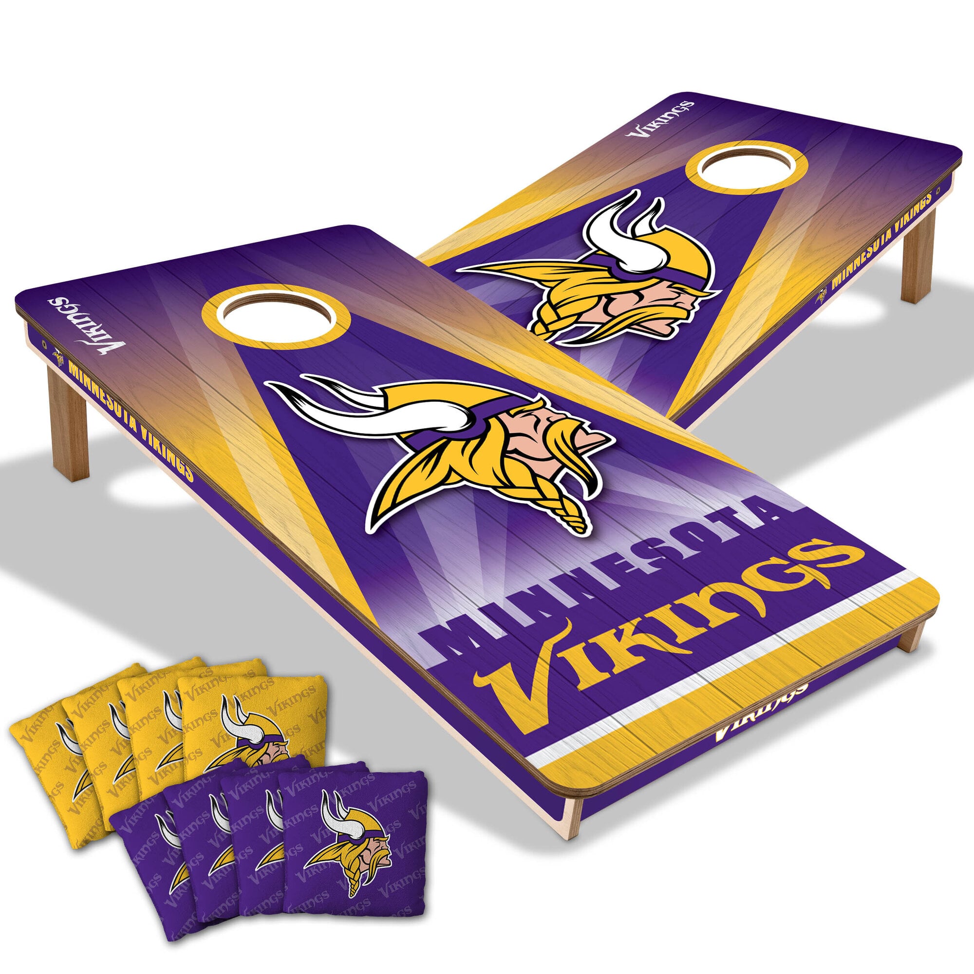 Minnesota Vikings 2' x 4' City Scape Wood Cornhole Game with Bags