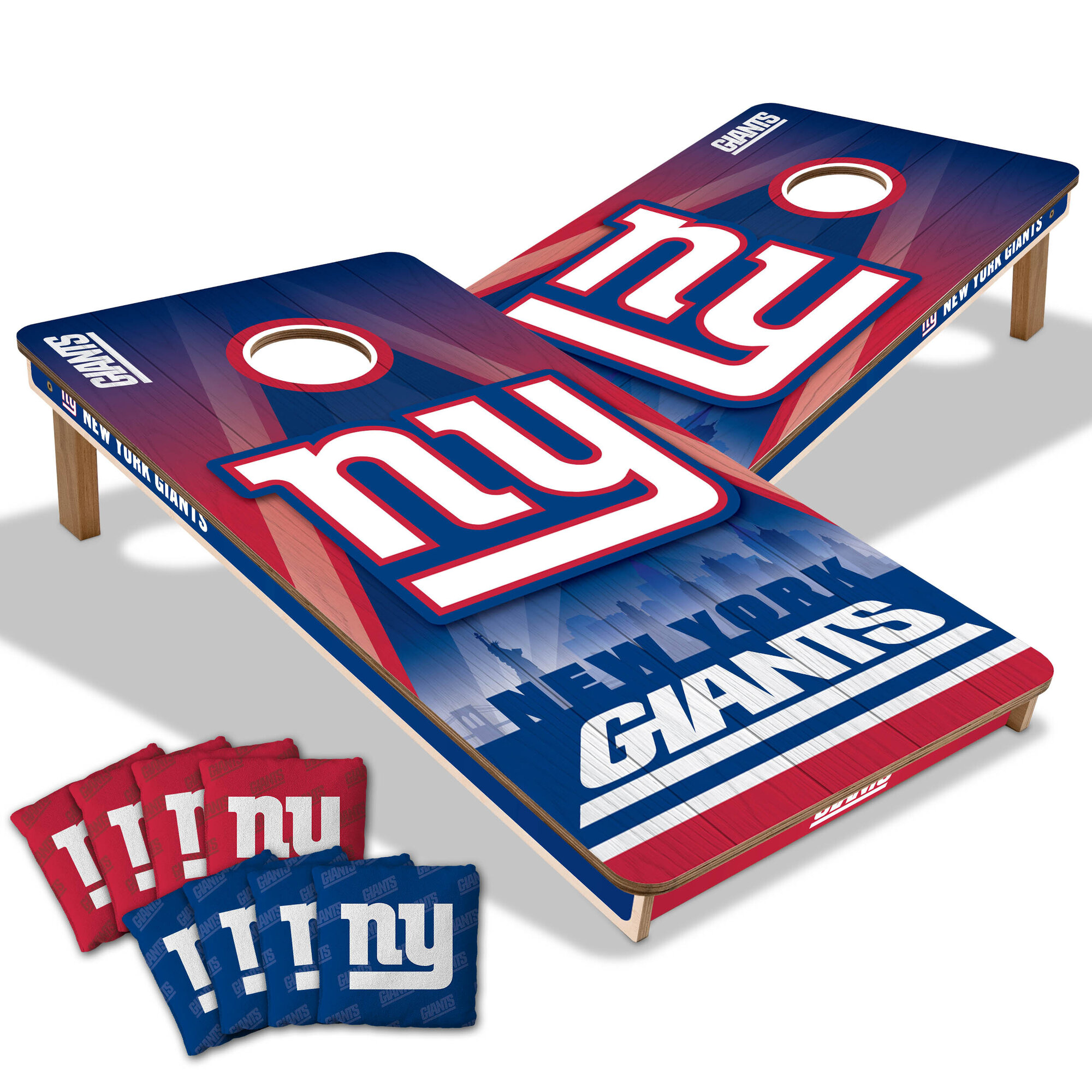 New York Giants 2' x 4' City Scape Wood Cornhole Game with Bags