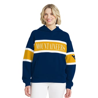 Women's WEAR by Erin Andrews  Blue West Virginia Mountaineers Colorblock Hoodie