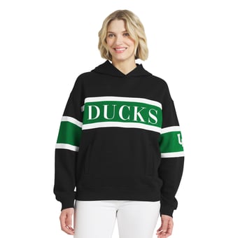 Women's WEAR by Erin Andrews  Black Oregon Ducks Colorblock Hoodie