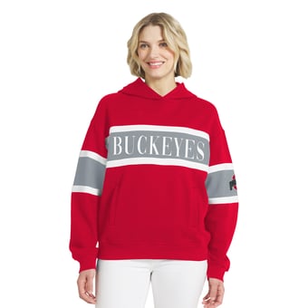 Women's WEAR by Erin Andrews  Scarlet Ohio State Buckeyes Colorblock Hoodie