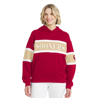 Women's WEAR by Erin Andrews  Crimson Oklahoma Sooners Colorblock Hoodie