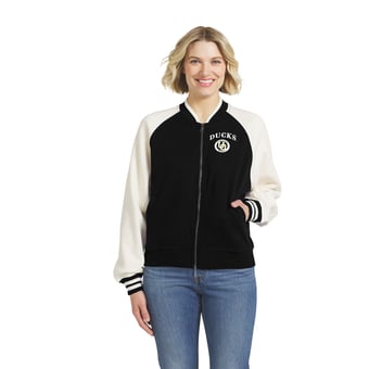 Women's WEAR by Erin Andrews  Black Oregon Ducks Raglan Full-Zip Jacket