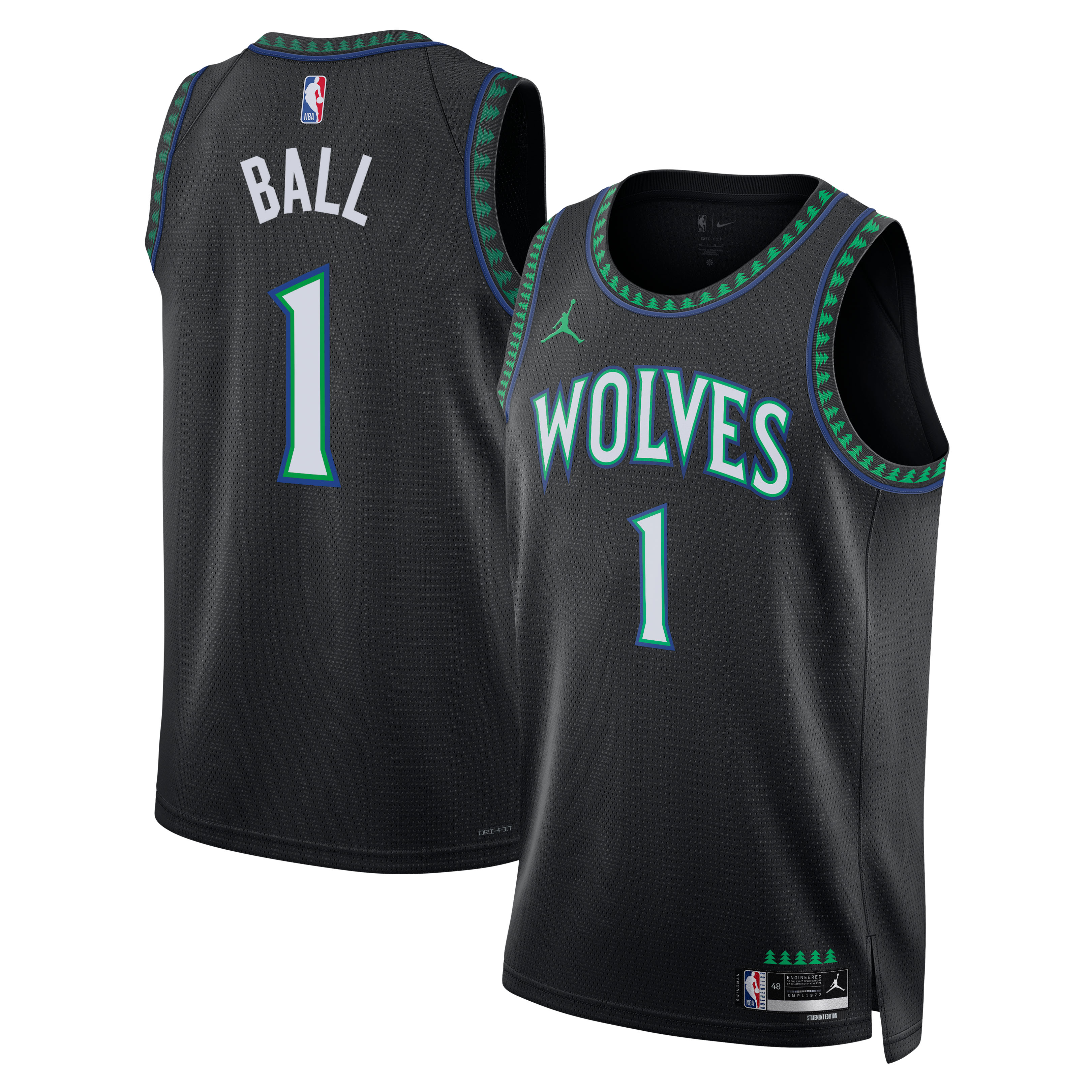 Unisex Jordan Brand LaMelo Ball Black Minnesota Timberwolves Swingman Jersey - Statement Edition