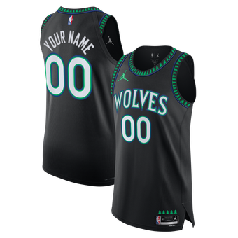 Men's Jordan Brand  Black Minnesota Timberwolves Authentic Custom Jersey - Statement Edition