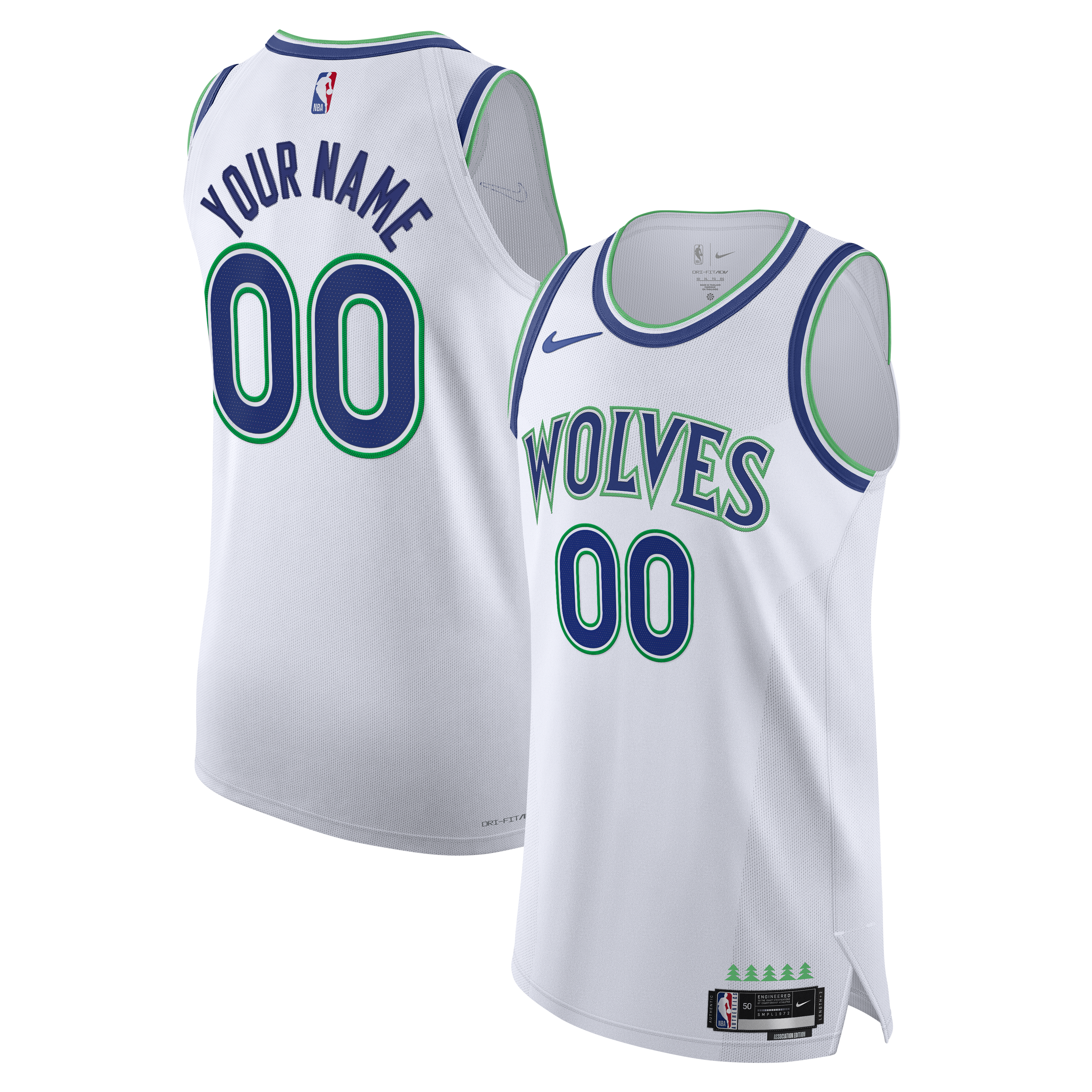 Men's Nike  White Minnesota Timberwolves Authentic Custom Jersey - Association Edition