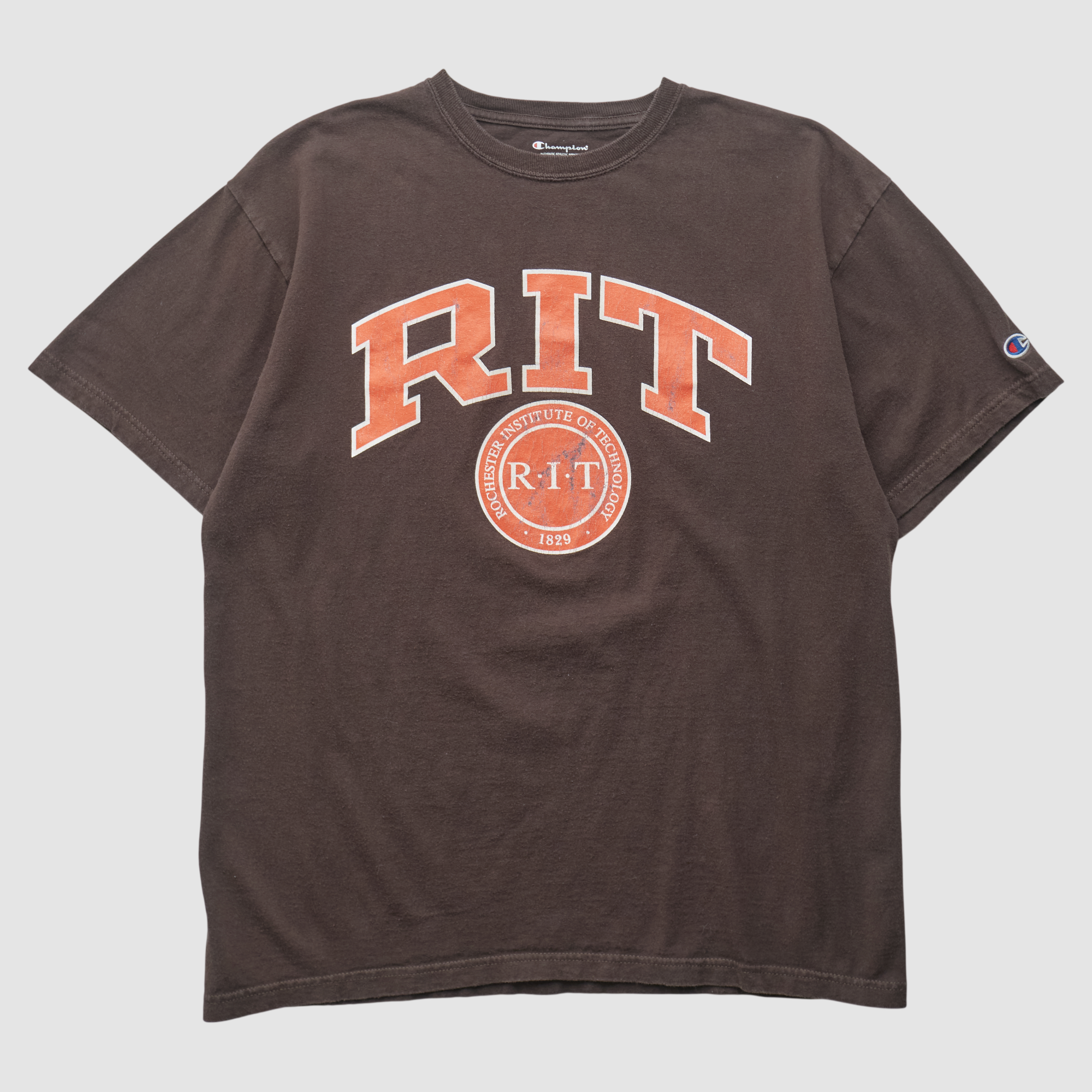 Rochester Institute of Technology Tigers Champion 2010s T-shirt - Brown - M by Fanatics Real Vintage