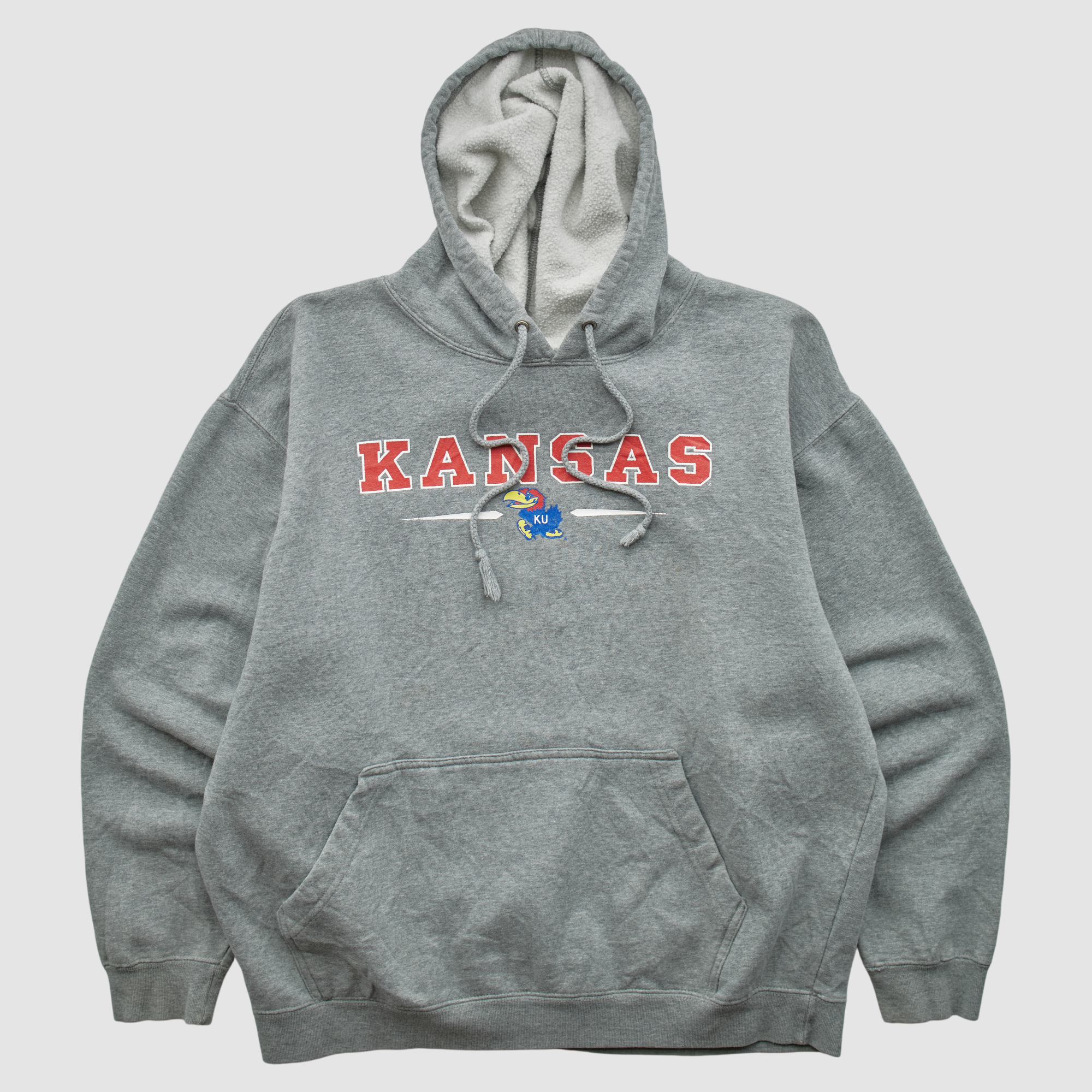 Kansas Jayhawks Oarsman 2000s Hooded Pullover Sweatshirt – Heather Gray – L by Fanatics Real Vintage Kansas Jayhawks Oarsman 2000s Hooded Pullover Sweatshirt – Heather Gray – L by Fanatics Real Vintage
