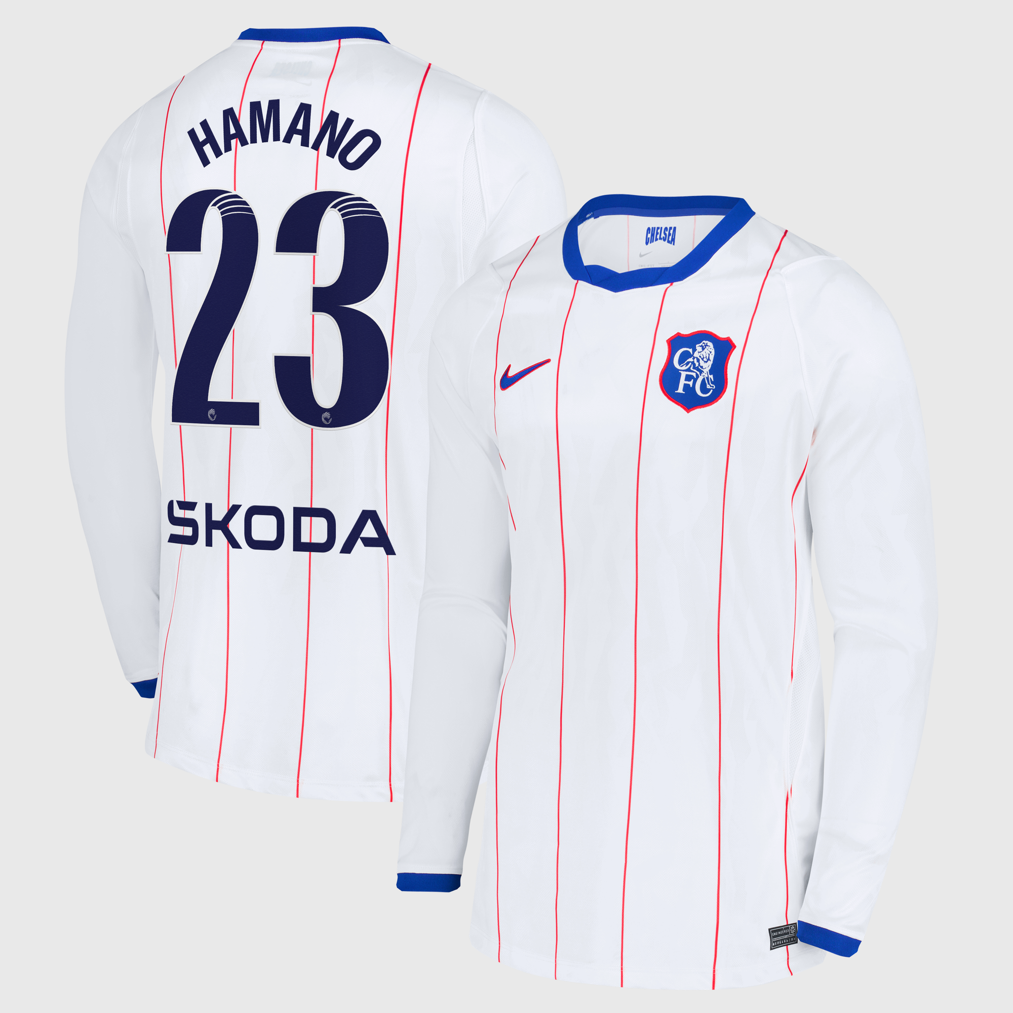 Chelsea WSL Nike Third Stadium Long Sleeve Shirt 2026-27 with Hamano 23 printing
